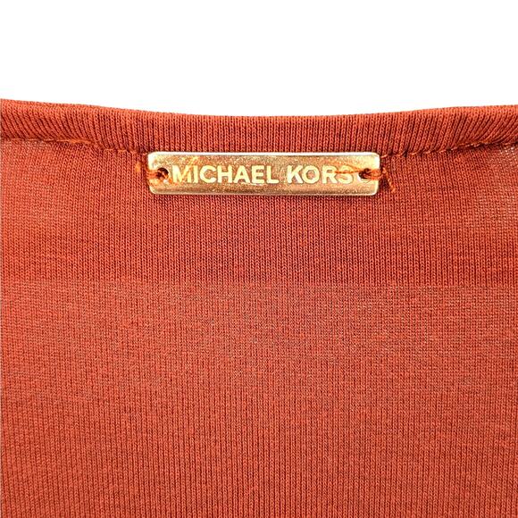 Michael Kors Layered V Neck 3/4 Sleeve Tunic Top Boho Minimal Fall Orange 2X - Picture 12 of 14